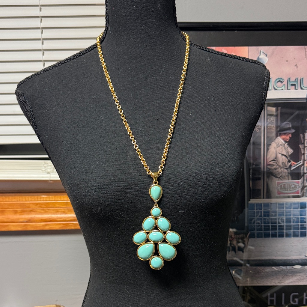 Trina Turk Gold Necklace With Turquoise Accents